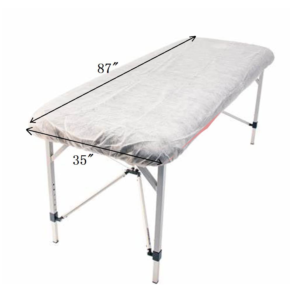 Disposable Fitted Massage Table Sheets & Headrest Covers - Pack of 24, White