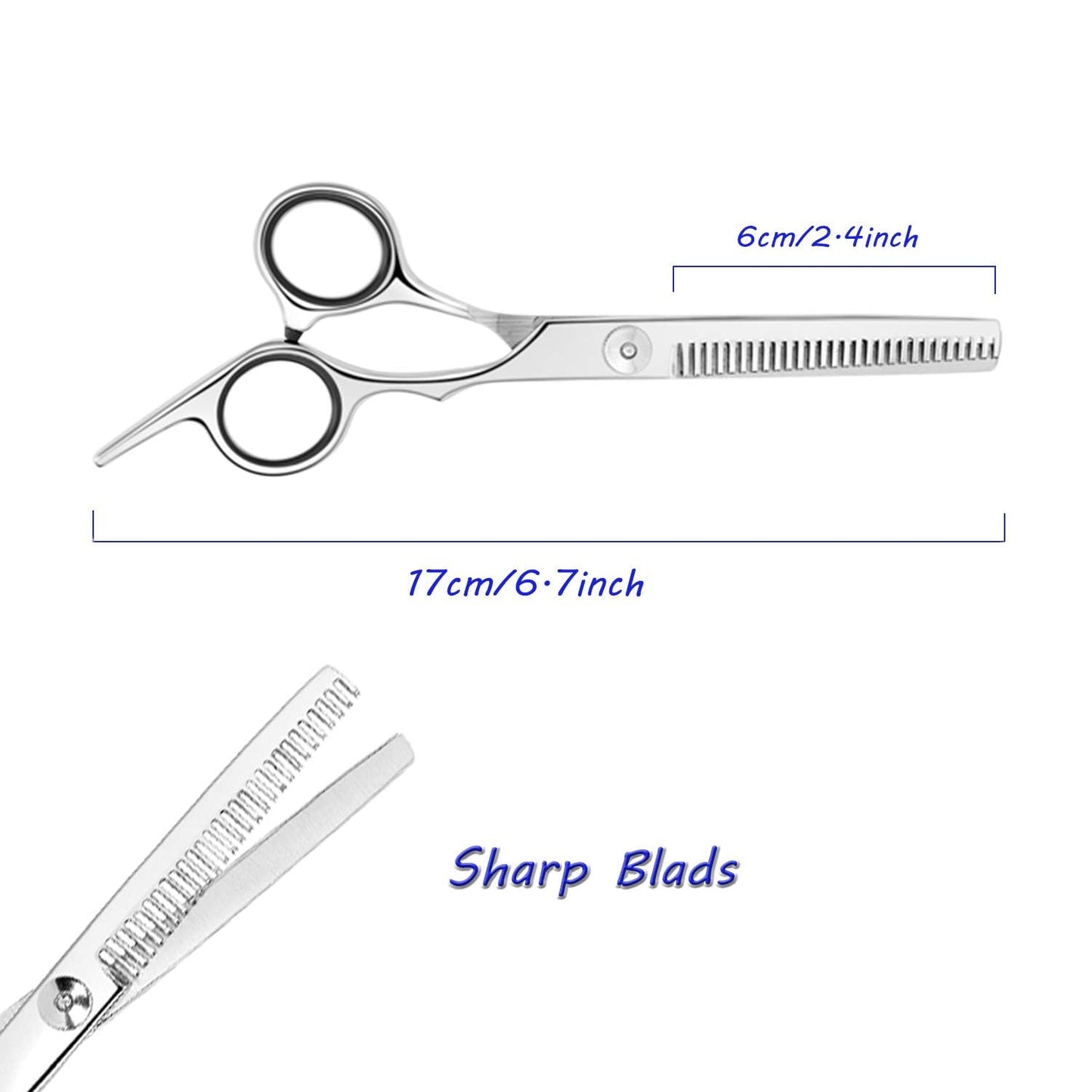 Essoy Professional Thinning Shears - 6.5-Inch Hair Cutting Scissors with Stainless Steel Blades, Fine Adjustment Screw for Home Salon, Barber and Hairdressing