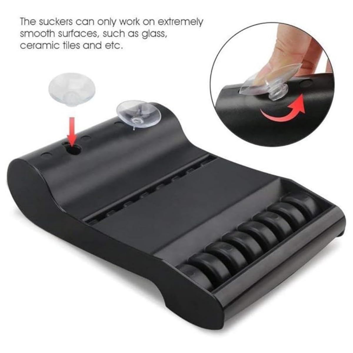 Tujuna Professional Salon Holder Racks Barber Shop Shears Stand Organizer Storage Tray, ABS Scissors Storage Tray Available for 6 Scissors (Black)