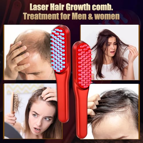 Laser Hair Growth Comb,Red Light Hair Growth Treatment for Men & Women(Red 1pcs )