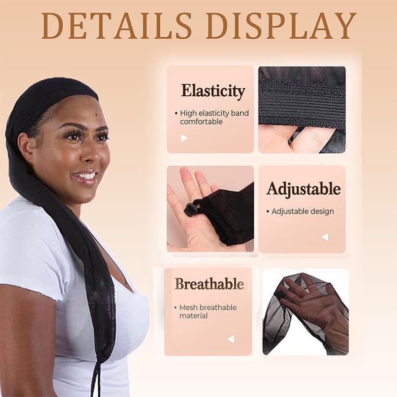 Hairweave Sleeve for Locs with Drawstring,Hair Weave Sleeve for Locs – Extra Long Hairsleeve for Braids,Fashionable Design - Haircare for Wig,Lightweight & Stretchable,Stretchy Reusable(Blue*1)