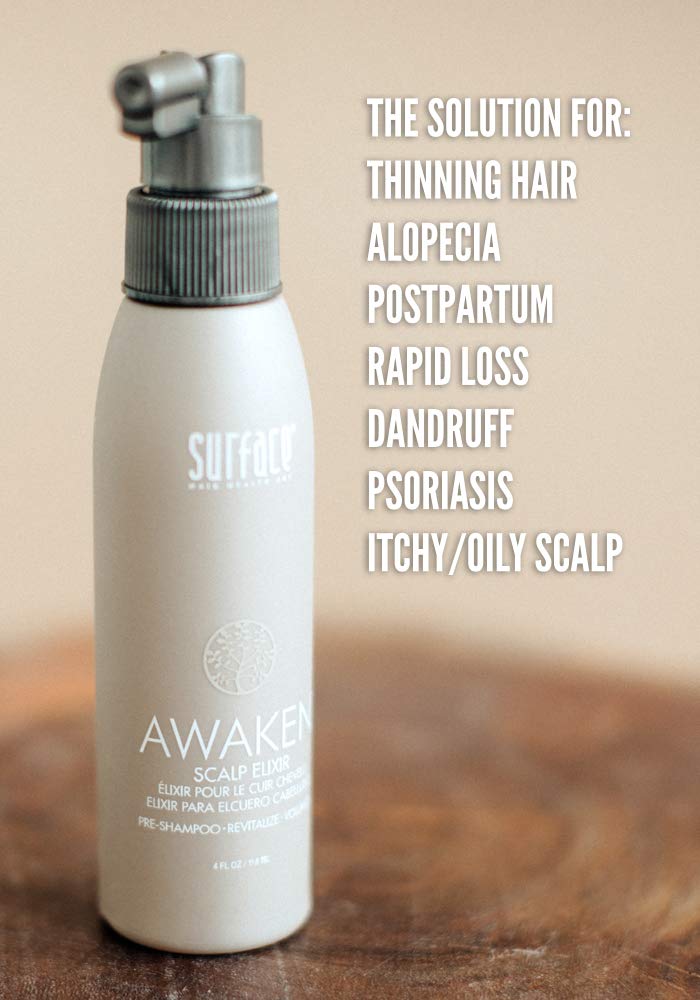 Surface Hair - Awaken Therapeutic Scalp Elixir – Natural Ingredients for Thinning Hair and a Healthy Scalp - 4 fl oz