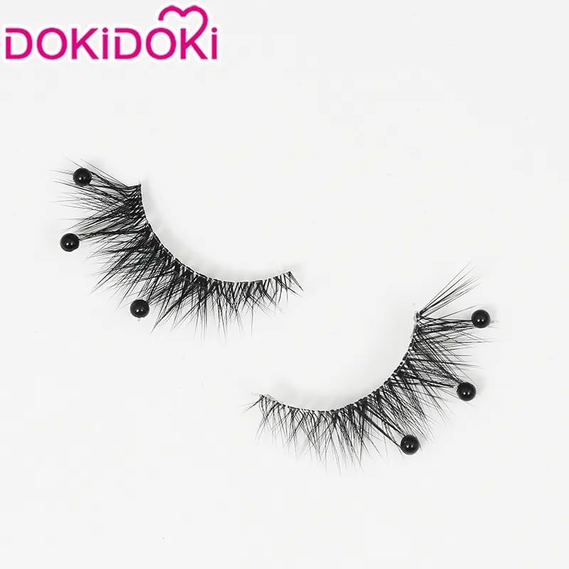 KIRA KIRA Furina Eyelashes Genshin Impact Cosplay Focalors Black False Eyelashes With Rhinestones Doki Furina Fontaine Eyelashes Cosplay Accessories Props