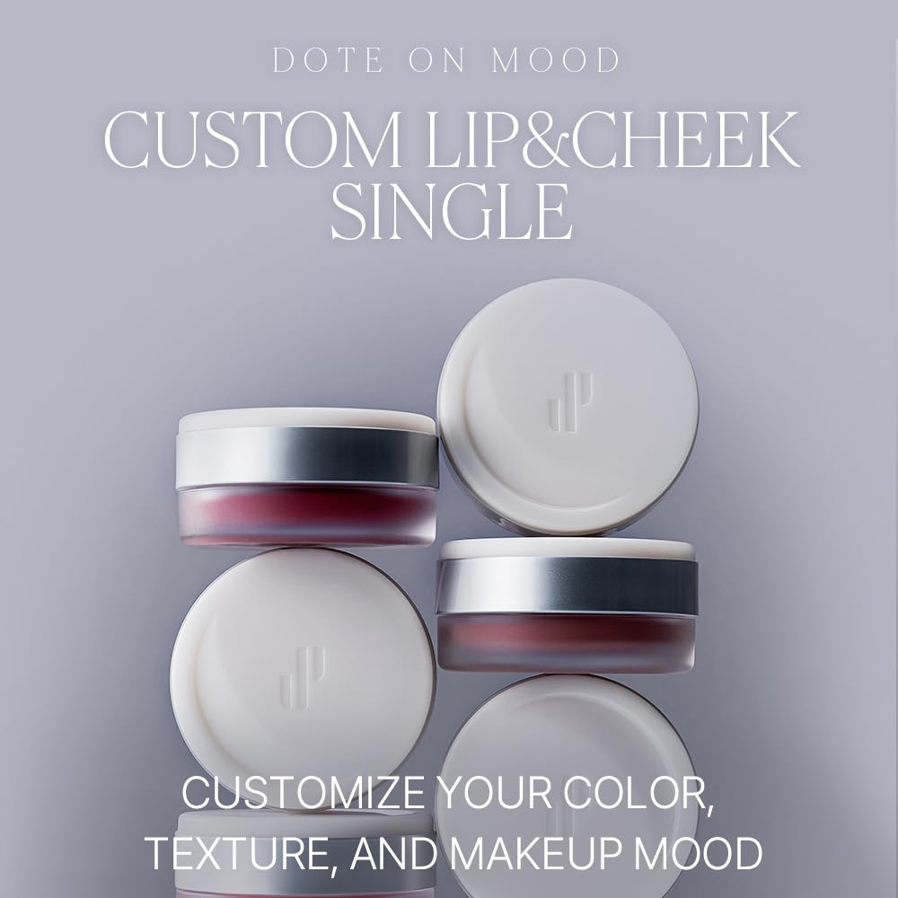 Heart Percent Dote On Mood Custom Lip & Cheek Single, Soft Velvety Tinted Balm Matte (Fog Pot) Air-Fit Mist Textures Multi-use Blush & Lip Tint 4.7g, M07. Plum Rose