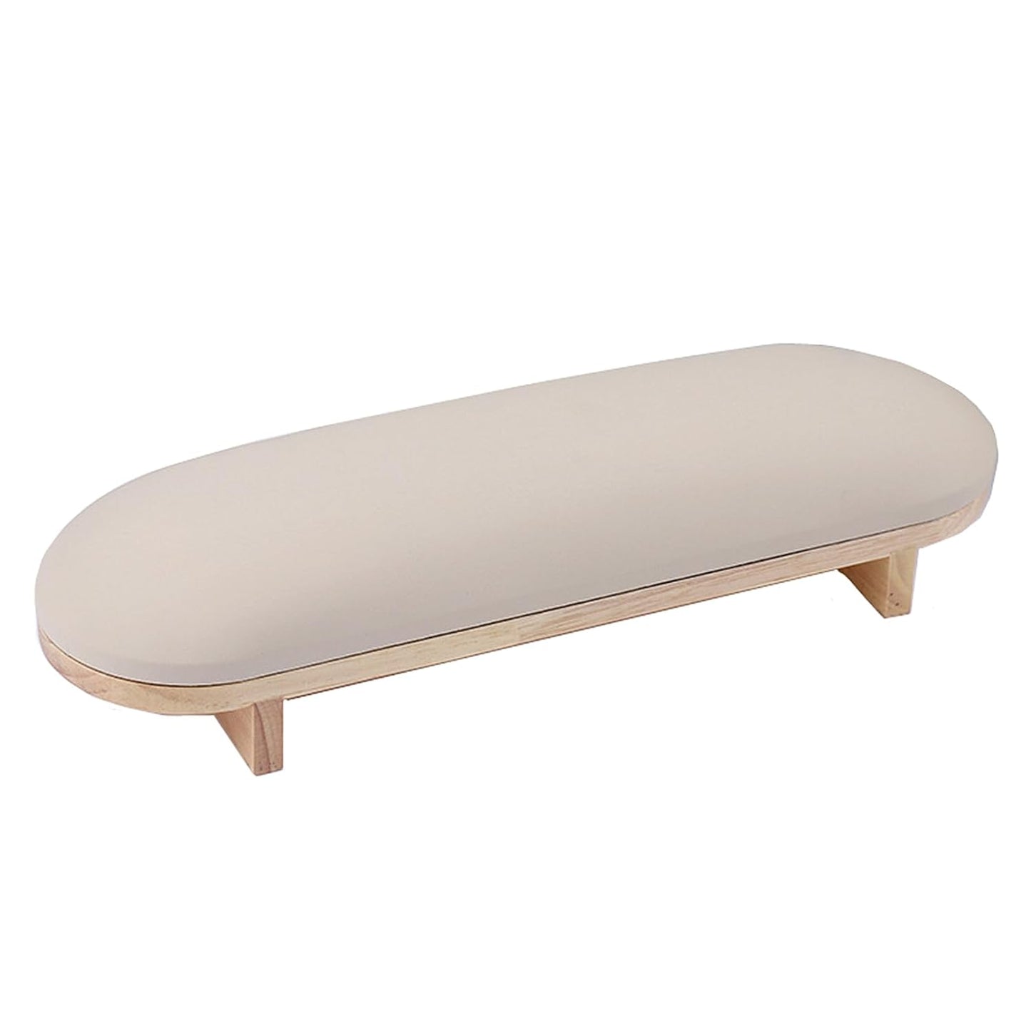 Manicure Hand Rest Pillow - TANG SONG Wooden Nail Stand Cushion for Nail Tables (Cream Yellow)