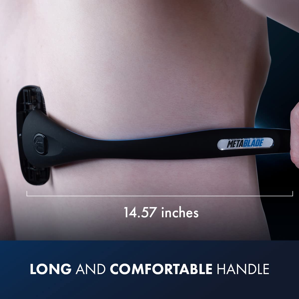 Metablade Back Shaver for Men - Long Handle Body Hair Remover with Replaceable Blades