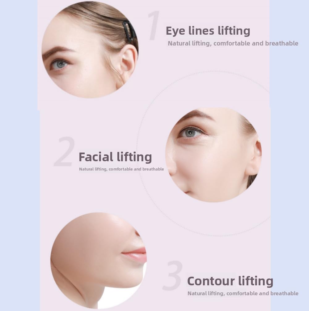 Quorlentis Facelift tape for face invisible Face Lift Tape Kit with Invisible Adhesive Strips for Skin Lifting, Includes Neck and Face Support Stickers (V27 120 stickers)