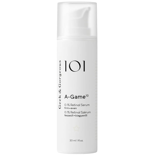 Retinal Serum 10-0.1% - Geek & Gorgeous A-Game | Lightweight Anti-Aging for All Skin Types, 1 oz