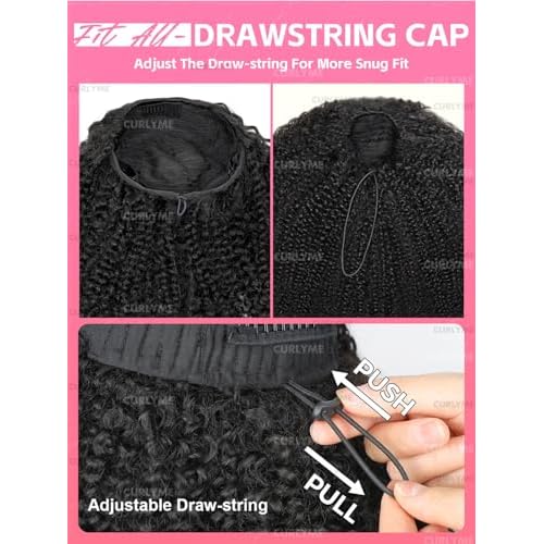 Curlyme Kinky Curly Half Wig Human Hair 3 In 1 Seamless Flip Over Half Wigs Human Hair Invisible Hairline Kinky Curly Headband Wig for Women 18 Inch