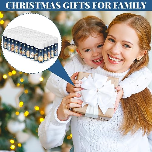 50 Pcs Nativity Lip Balm Gifts Advent Calendar 2024 Bulk Christmas Stocking Stuffers Christian Religious Holiday Party Gifts Favors Treat Goodies for Women & Men