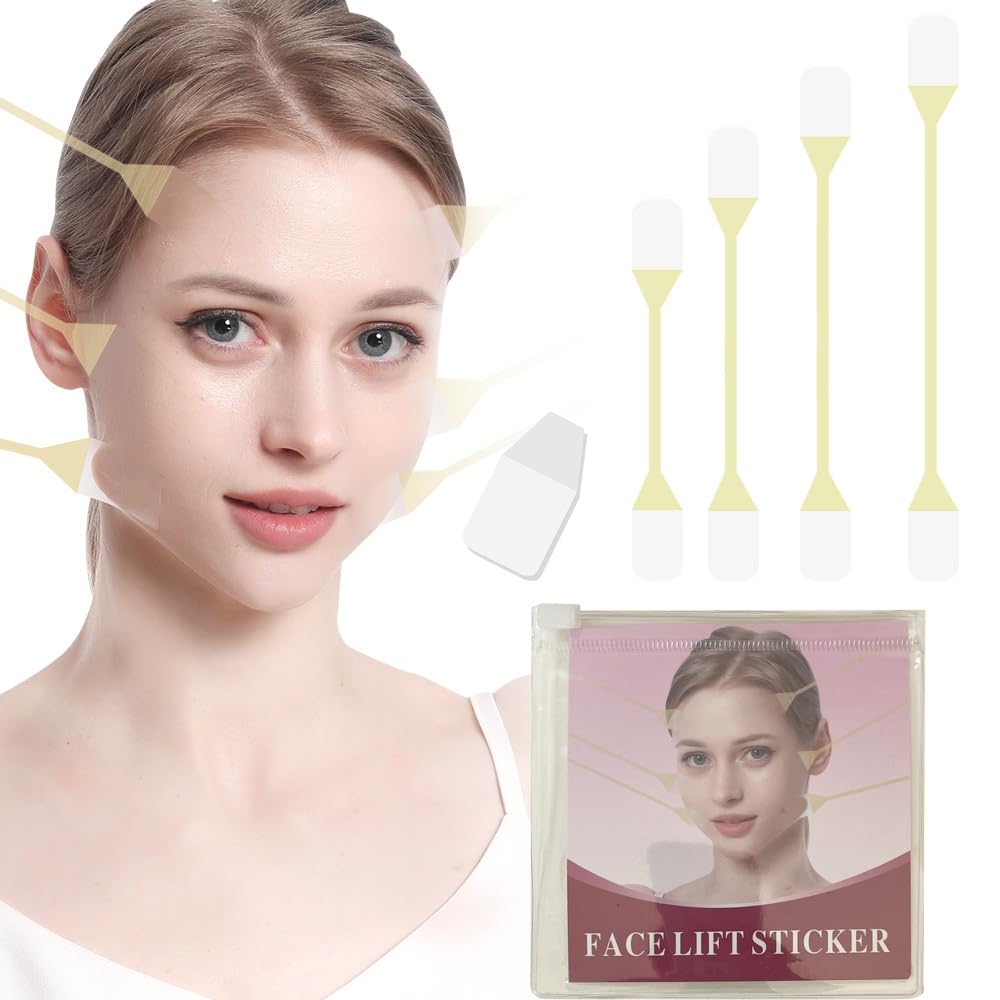 Quorlentis Facelift tape for face invisible Face Lift Tape Kit with Invisible Adhesive Strips for Skin Lifting, Includes Neck and Face Support Stickers (V27 120 stickers)