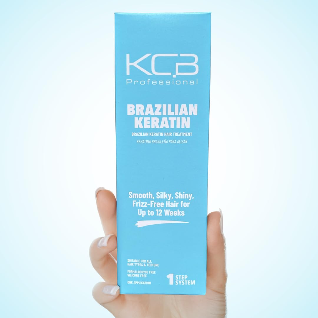 KCB Professional Brazilian Keratin, 1 Step Keratin Treatment Kit at Home. Keratina para Alisar el Pelo. Straightening and Frizz Control, All Hair Types, Formaldehyde Free, 3.38Floz