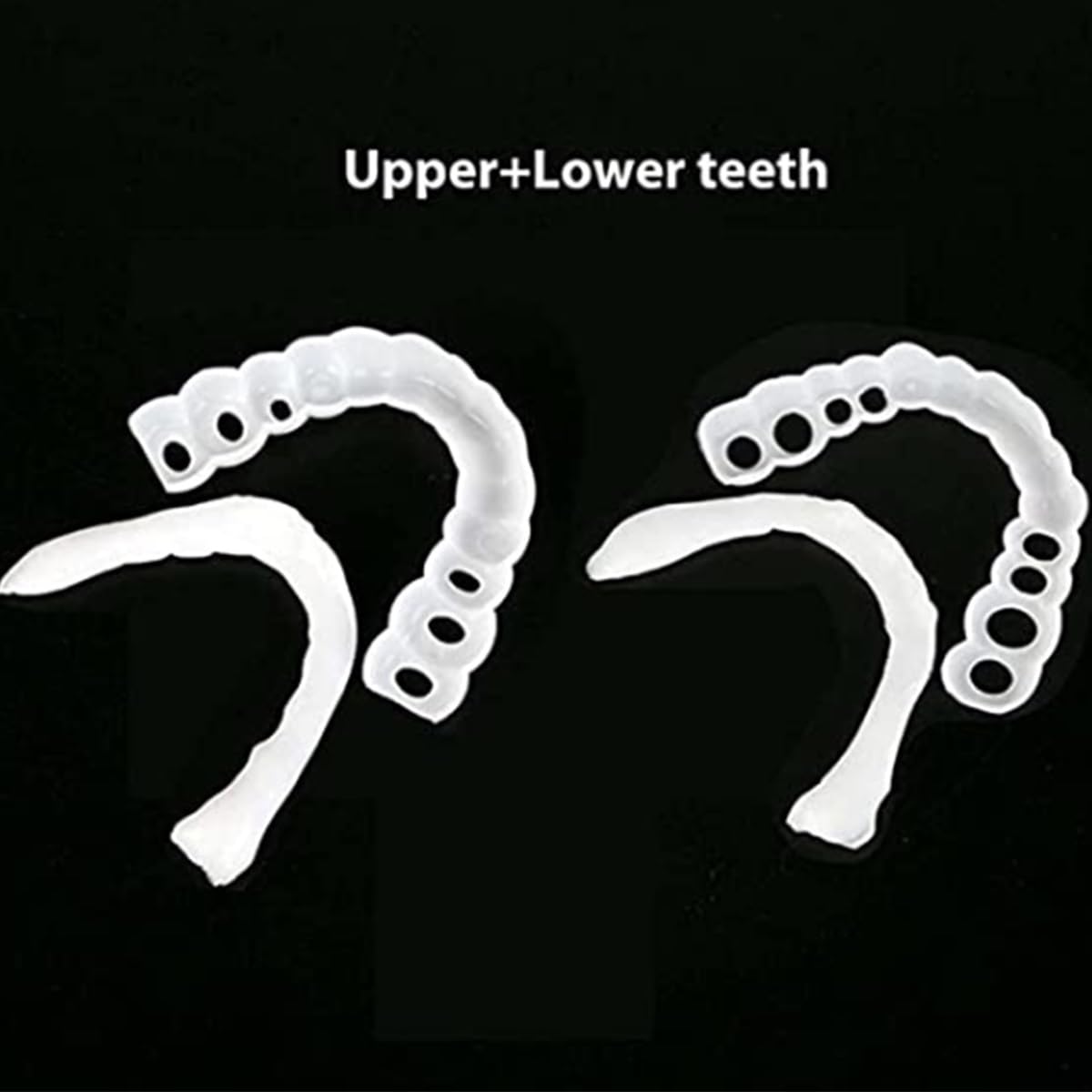 2Pairs Temporary Dentures Teeth for Women and Men, Nature and Comfortable, Protect Your Teeth and Regain Confident Smile