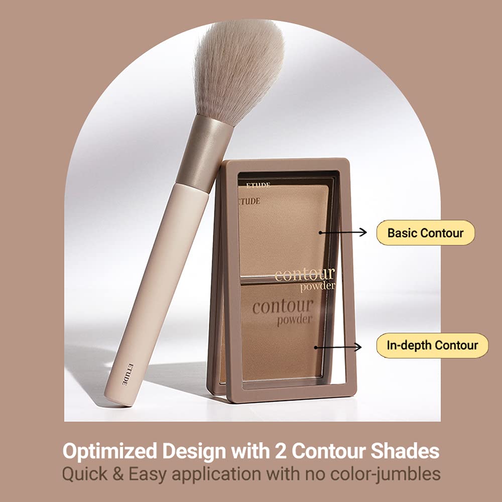 ETUDE Contour Powder Palette - Bronzer & Highlighter for Effortless Face Definition | Smooth Velvety Texture, Natural Finish | Ideal Korean Makeup Gift