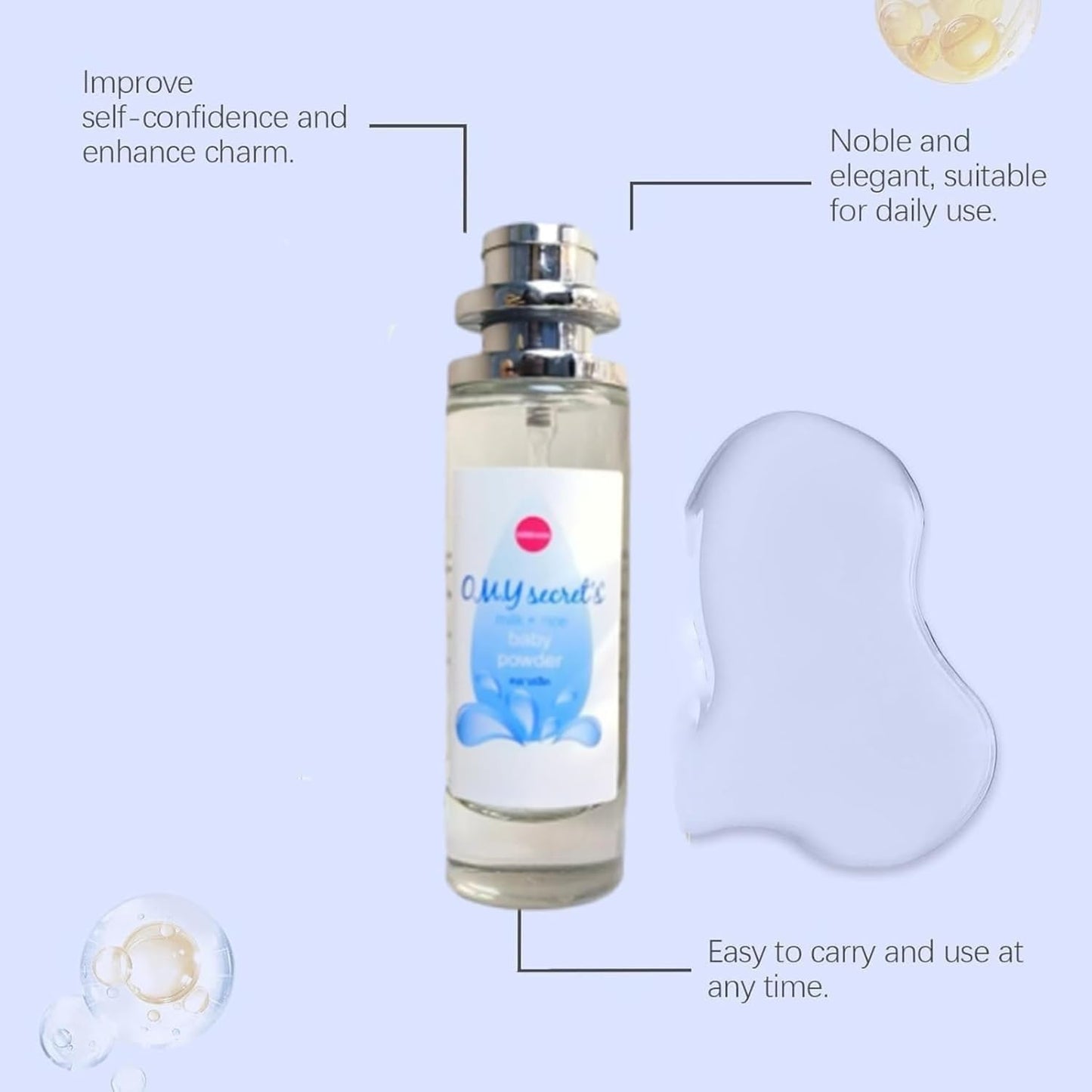 Ebyveen Baby Powder Perfume, Elyven Perfumes Powder, Baby-Soft Perfume Spray, an Eau De Parfum, 35ml (Bedtime)