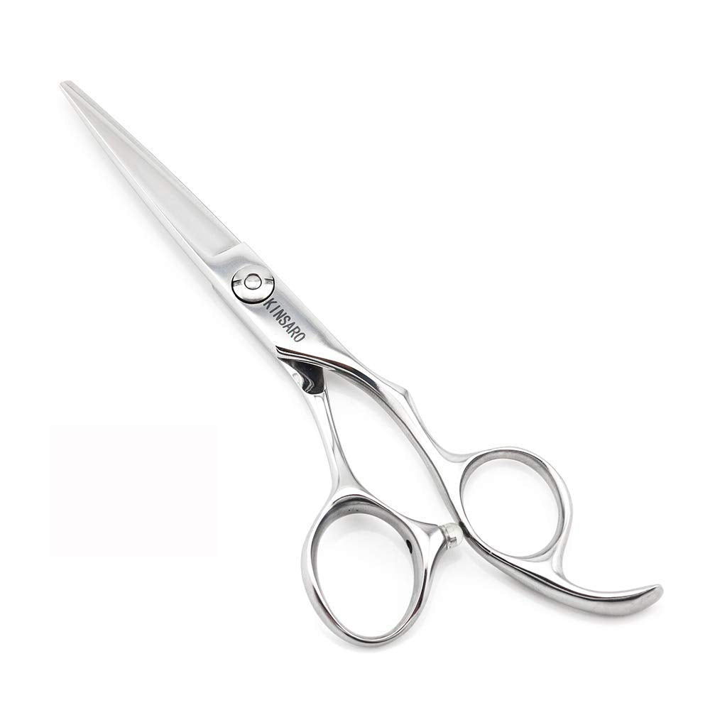 5.5" Barber Hair scissors Professional Hair Cutting Shears 440C Hair Cutting Scissors Shears Haircut Scissors Silvery Convex Blades KINSARO for Hairdresser Barber or Home Use