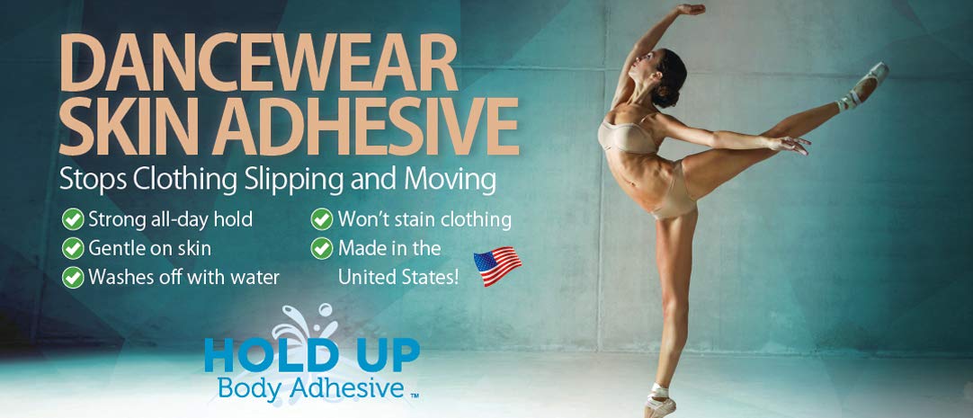 Hold Up Body Adhesive Premium – Body Glue for Dancers Roll On Skin Adhesive for Compression Socks Thigh Highs Costumes Clothing Lingerie Fashion Cosplay – 2 oz Roll On