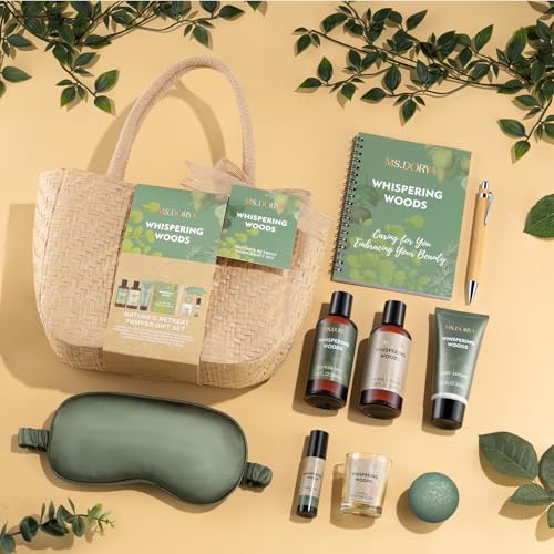 Birthday Gifts for Women, Spa Gifts Basket for Mom Grandma Wife, 10 Pcs Self Care Spa Gift Baskets with Body Lotion, Bath Sets for Women Gift, Employee Nurse Teacher Appreciation Gifts