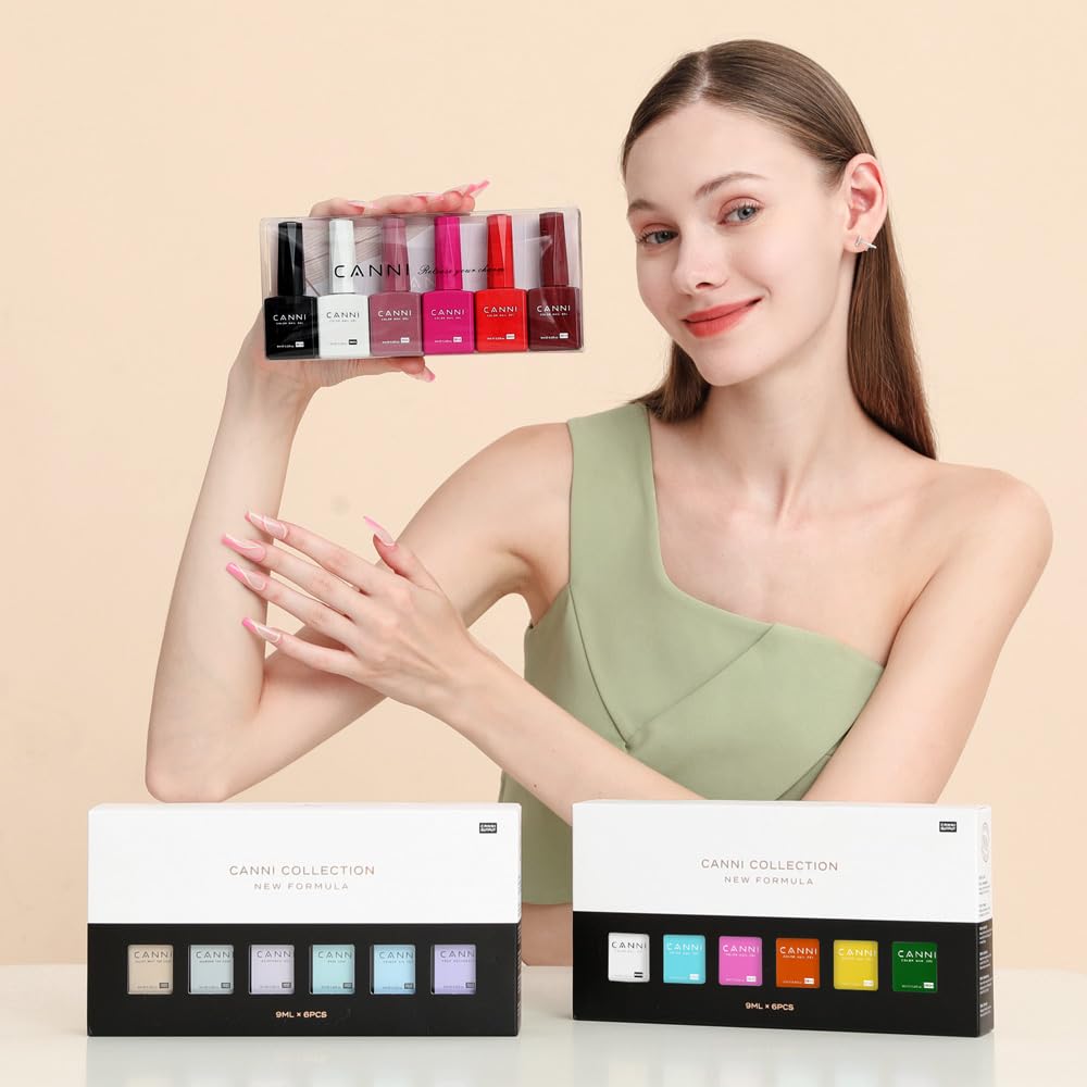 Jelly Nude Pink Gel Nail Polish Set - 6 Pcs Soak Off LED Gel Manicure Kit