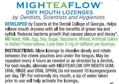 MighTeaFlow Sugar Free Dry Mouth Lozenges with Xylitol/Stevia, Light Mint, Clinically Tested by Dental Professionals, NO Artificial Flavors/Colors, NO Aspartame,and NO Titanium Dioxide
