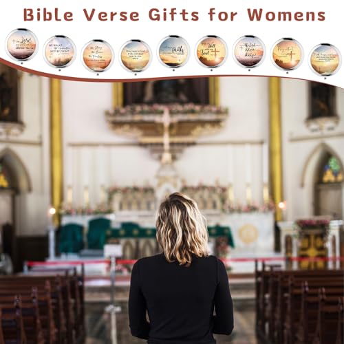 18 Pcs Christian Compact Mirrors Gifts for Women Bulk Religious Pocket Mirror with Bible Verse Inspirational Scripture Quote Church Gifts for Ladies Church Congregation Group Party Favors