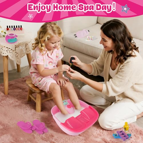 Kids Spa Day Kit For Girls, Spa Kit For Girls Ages 8-10-12, Kids Foot Spa Manicure Pedicure, Girls Pedicure Spa Kit For Kids With Kids Spa Set For Girls Christmas Birthday Gift
