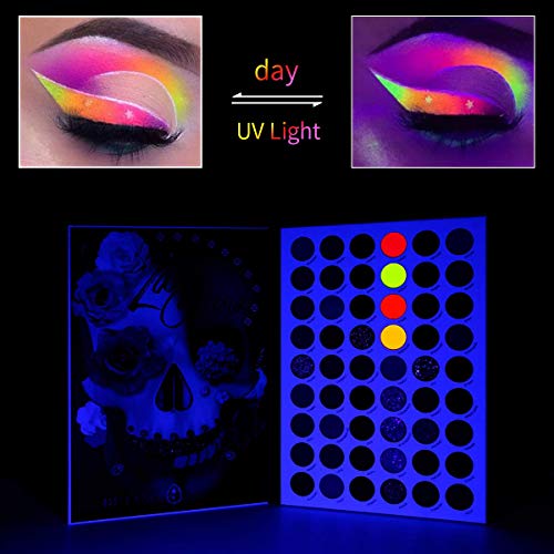 DE'LANCI Big Colorful Eyeshadow Palette Professional 54 Color Board Eye Shadow Bright Neon Glitter Matte Shimmer Makeup Pallet Highly Pigmented Powder EyeShadow for Women Girl Halloween Christmas Gift