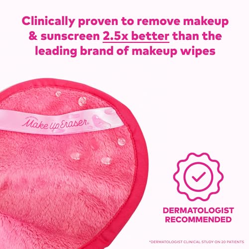The Original MakeUp Eraser Mini PRO, Erase All Makeup With Just Water, Including Waterproof Mascara, Eyeliner, Foundation, Lipstick, Sunscreen and More! Original Pink, 1ct.