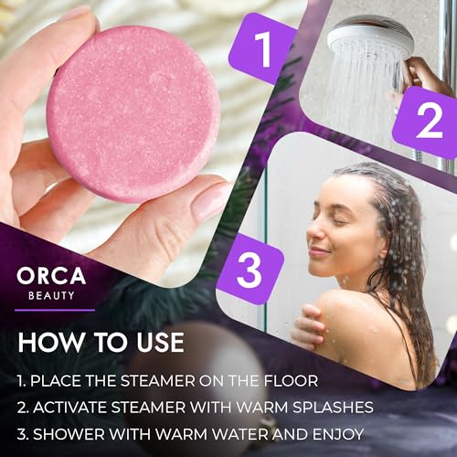 8-Pcs Shower Steamers Aromatherapy & Scented Candle - Birthday Self Care Relaxation Gifts for Women, Pampering Shower Bombs Aromatherapy, Spa Day Essentials, Christmas Purple Gift Bundle