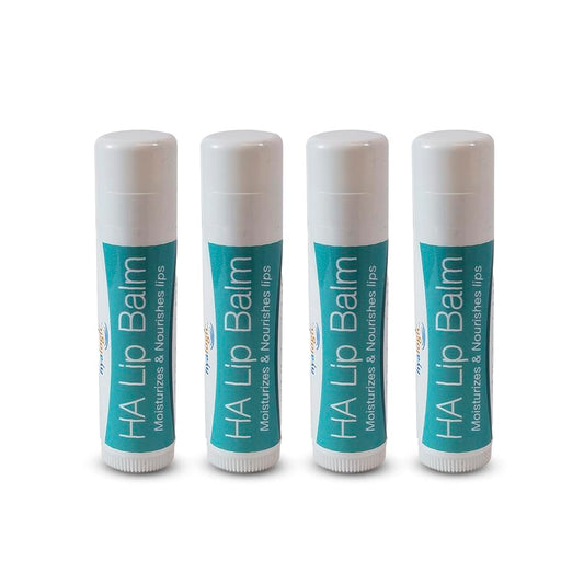 Hyalogic HA Lip Balm - Hydrating Hyaluronic Acid & Organic Coconut Oil - 4 Sticks