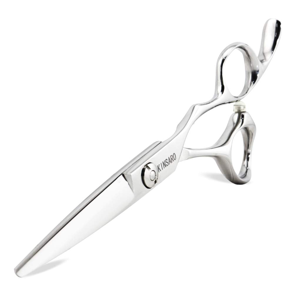 5.5" Barber Hair scissors Professional Hair Cutting Shears 440C Hair Cutting Scissors Shears Haircut Scissors Silvery Convex Blades KINSARO for Hairdresser Barber or Home Use