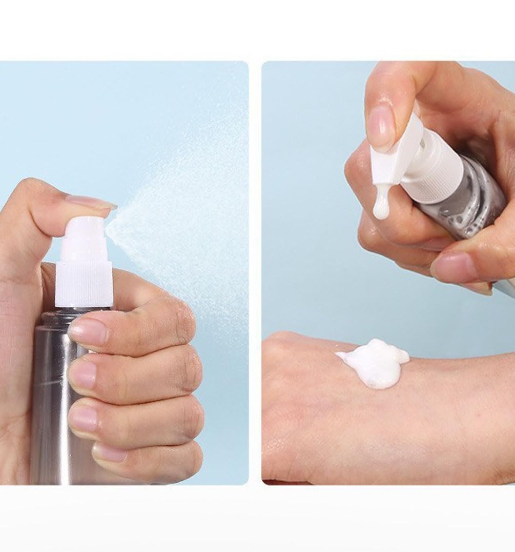 Prinaight 4 Piece Clear Travel Toiletries Liquid Bottle Set for Airport Hand Luggage Case (Green)