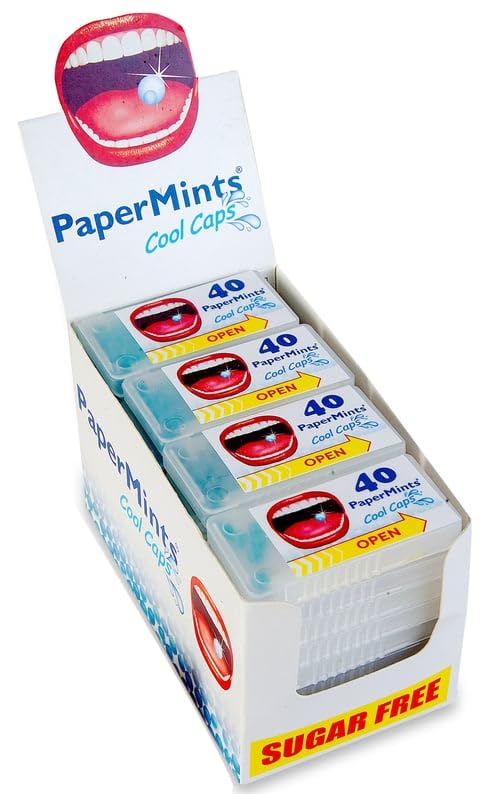 PaperMints CoolCaps - Sugar-Free Instant Fresh Breath Mints, 4 Pack (160 Capsules) for Halitosis & Dry Mouth Relief
