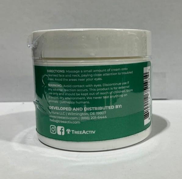 TreeActiv Acne Face Cream - Natural Extra Strength Treatment for Clear Skin | Fast-Acting, Gentle for All Skin Types | 2 fl oz