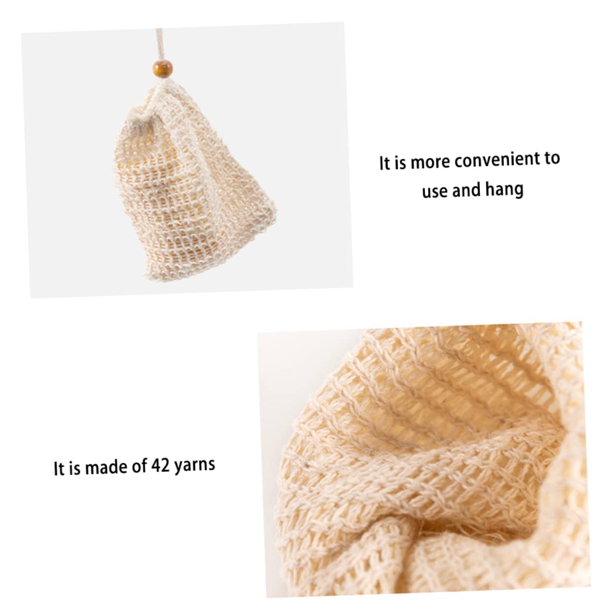 Beatifufu 4 Pcs Drawstring Soap Foaming Bags Multipurpose Net Bags for Bar Soap African Net Sponge Design for Exfoliating and Foamingbathroom and Shower