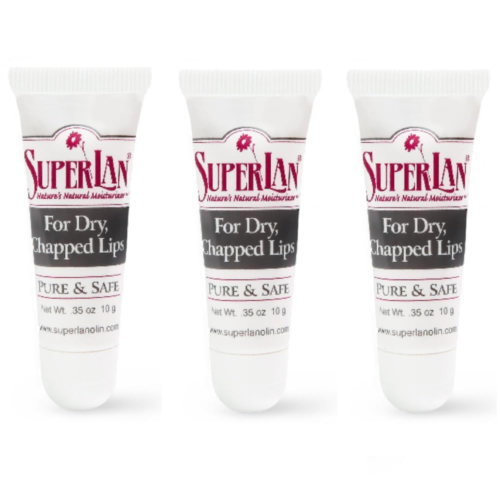 Organic Lanolin Lip Balm 3-Pack | Hydrating Lip Care for Cracked Lips & Nipple Cream