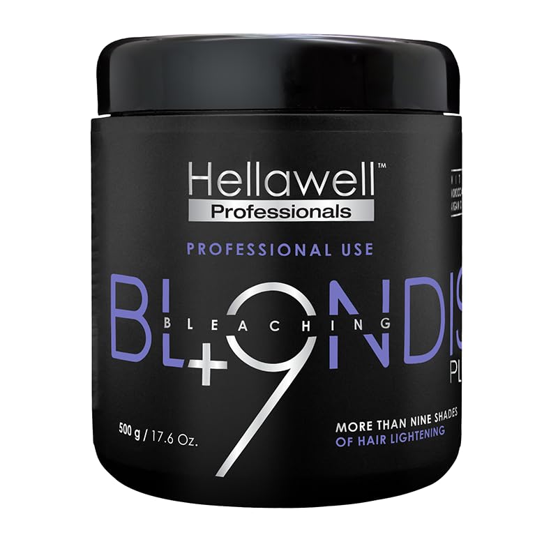 Hellawell Professionals BLONDISH PLEX + 9 | Hair Bleaching Powder | Plex Hair Bleach | Highlights | Hair Lightener | Plex | Lightens more than 9 Tones | 500gr | 17.6oz