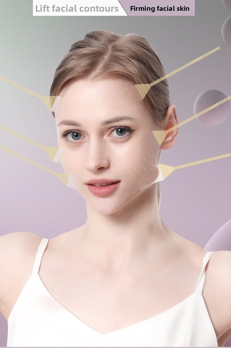 Quorlentis Facelift tape for face invisible Face Lift Tape Kit with Invisible Adhesive Strips for Skin Lifting, Includes Neck and Face Support Stickers (V27 120 stickers)