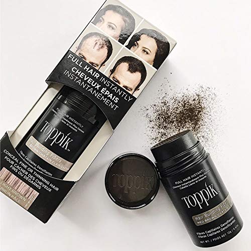 Toppik Hair Building Fibers, Medium Brown, 12g Fill In Fine or Thinning Hair, Instantly Thicker, Fuller Looking, 9 Shades for Men & Women, Keratin Protein Formula