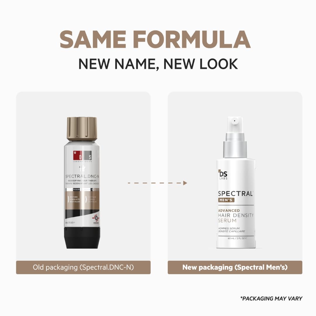 DS Labs Spectral Men's Formally Spectral.DNC-N - Hair Density Serum, Strengthening, Thickening, Minimize Shedding, Color Safe, 60mL, Packaging May Vary