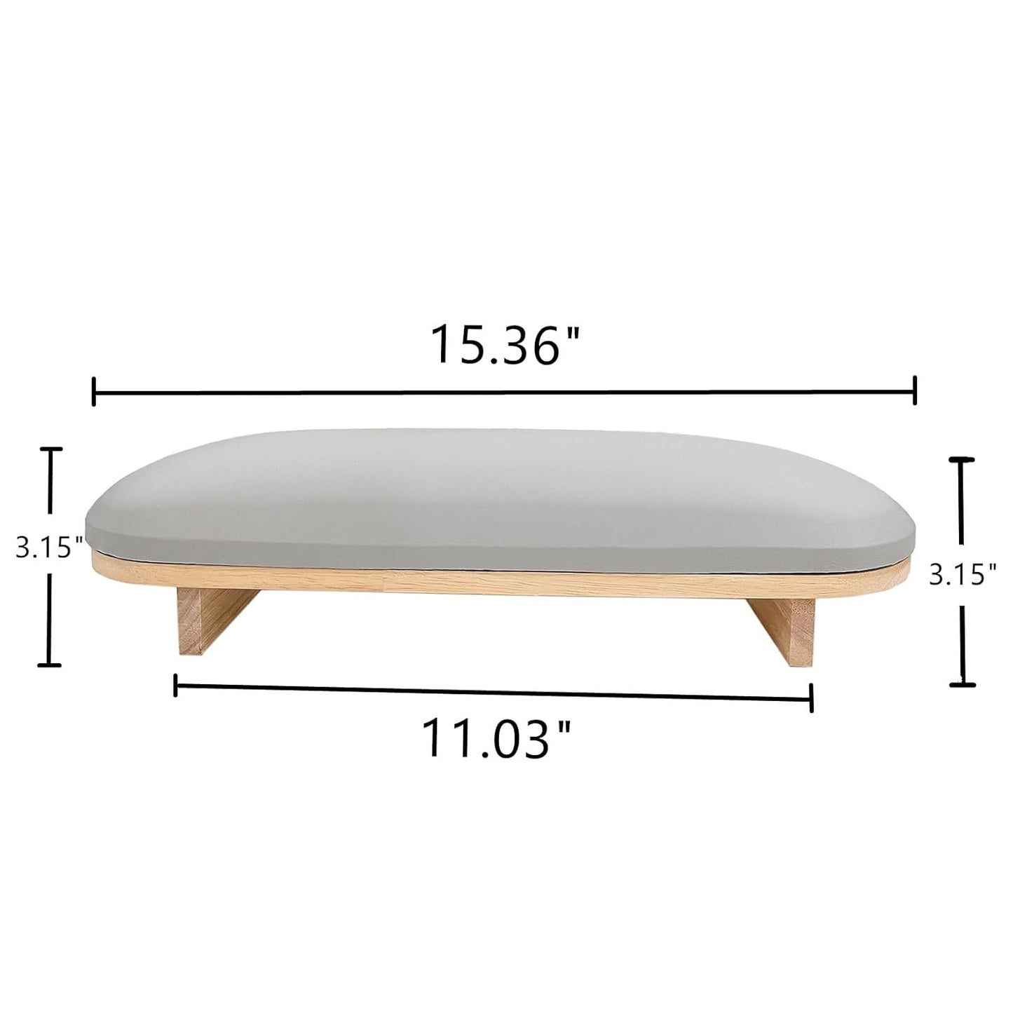 Manicure Hand Rest Pillow - TANG SONG Wooden Nail Stand Cushion for Nail Tables (Cream Yellow)