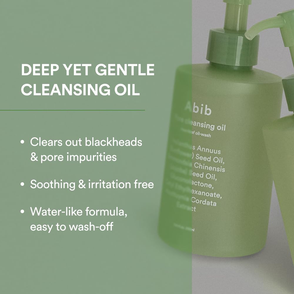 Abib Heartleaf Pore Cleansing Oil 200ml - Gentle Cleanser for Sensitive Skin & Blackhead Removal