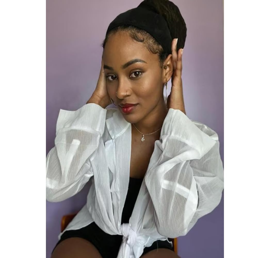 Hairweave Sleeve for Locs,Hair Weave Sleeve for Locs with Drawstring,Fashionable Design - Haircare for Wig,Extra Long Wig Breathable Stretchy with Elastic for Bun Faux Hair,For Black Women(Black)(Blac