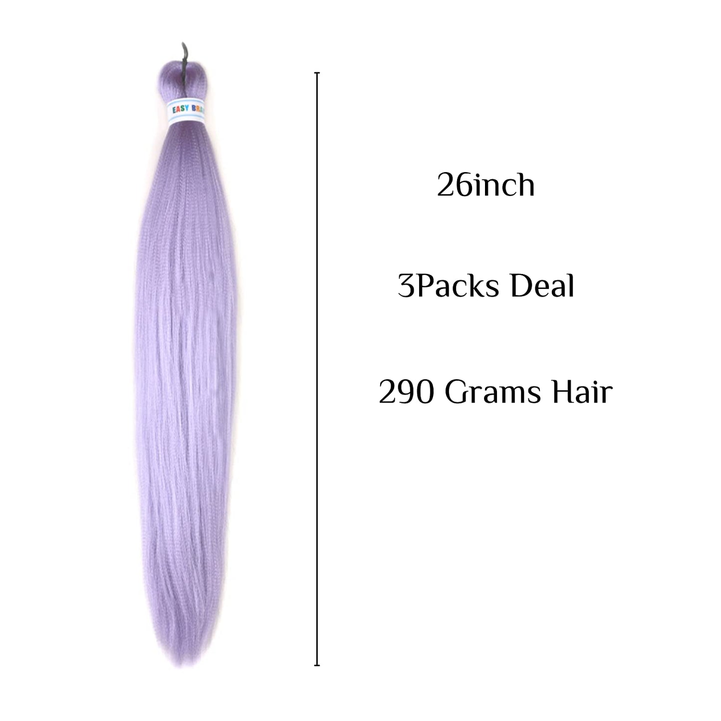 Light Purple Braiding Hair Pre Stretched Synthetic Yaki Ez braid Pre stretched Braiding hair