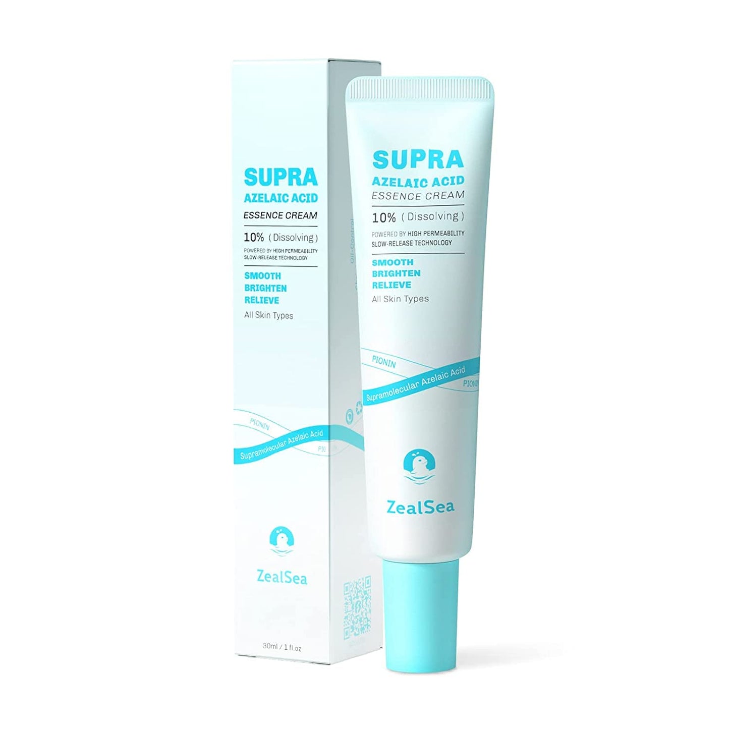 Azelaic Acid Facial Cream 10% - Pimple Relief & Skin Clarifying Serum with AHA, 1 Oz