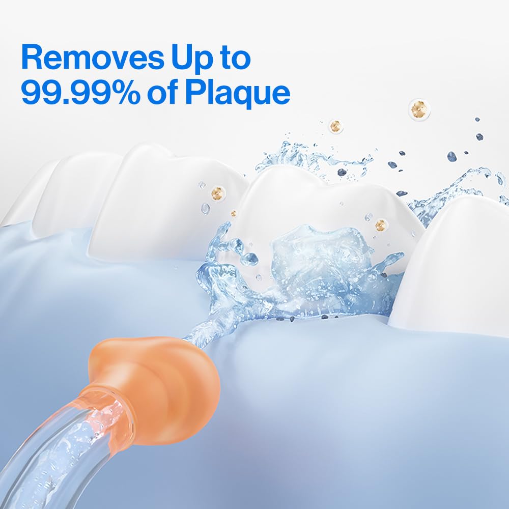 usmile C10 Portable Water Flosser – Travel-Friendly, 95-Day Battery, 4 Modes, 360° Nozzle, 180ml Tank, IPX7 Waterproof, Dentist-Recommended for Braces, Implants & Sensitive Gums (Blue)