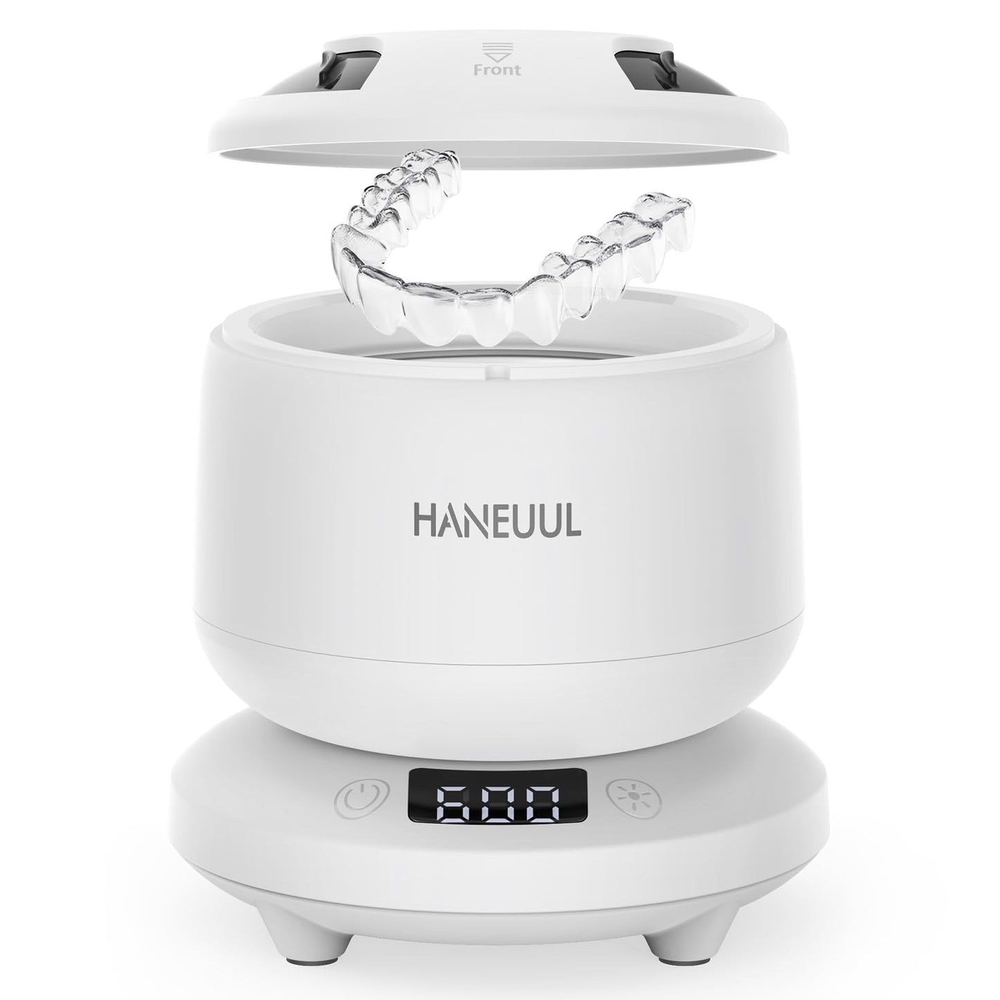 2025 Ultrasonic Retainer Cleaner for Dentures & Aligner, Durable Removable Base and Top Cover, Denture Cleaner Machine with 4 Modes for Mouth Guards, Jewelry, Rings, etc (White)