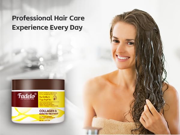 Collagen & Keratin Hair Mask - Deep Repair Treatment with Argan Oil & Vitamin E - 500ml Hydrating Formula for Damaged Hair