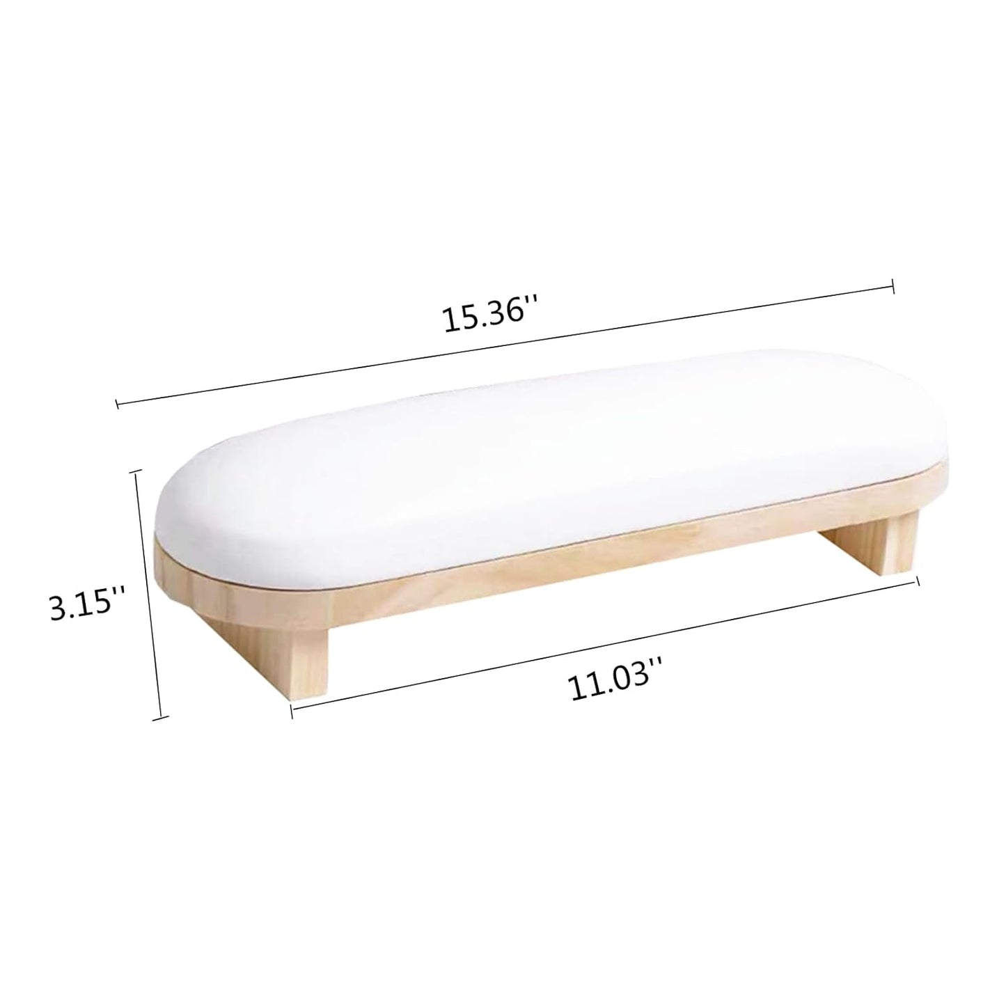 Manicure Hand Rest Pillow - TANG SONG Wooden Nail Stand Cushion for Nail Tables (Cream Yellow)