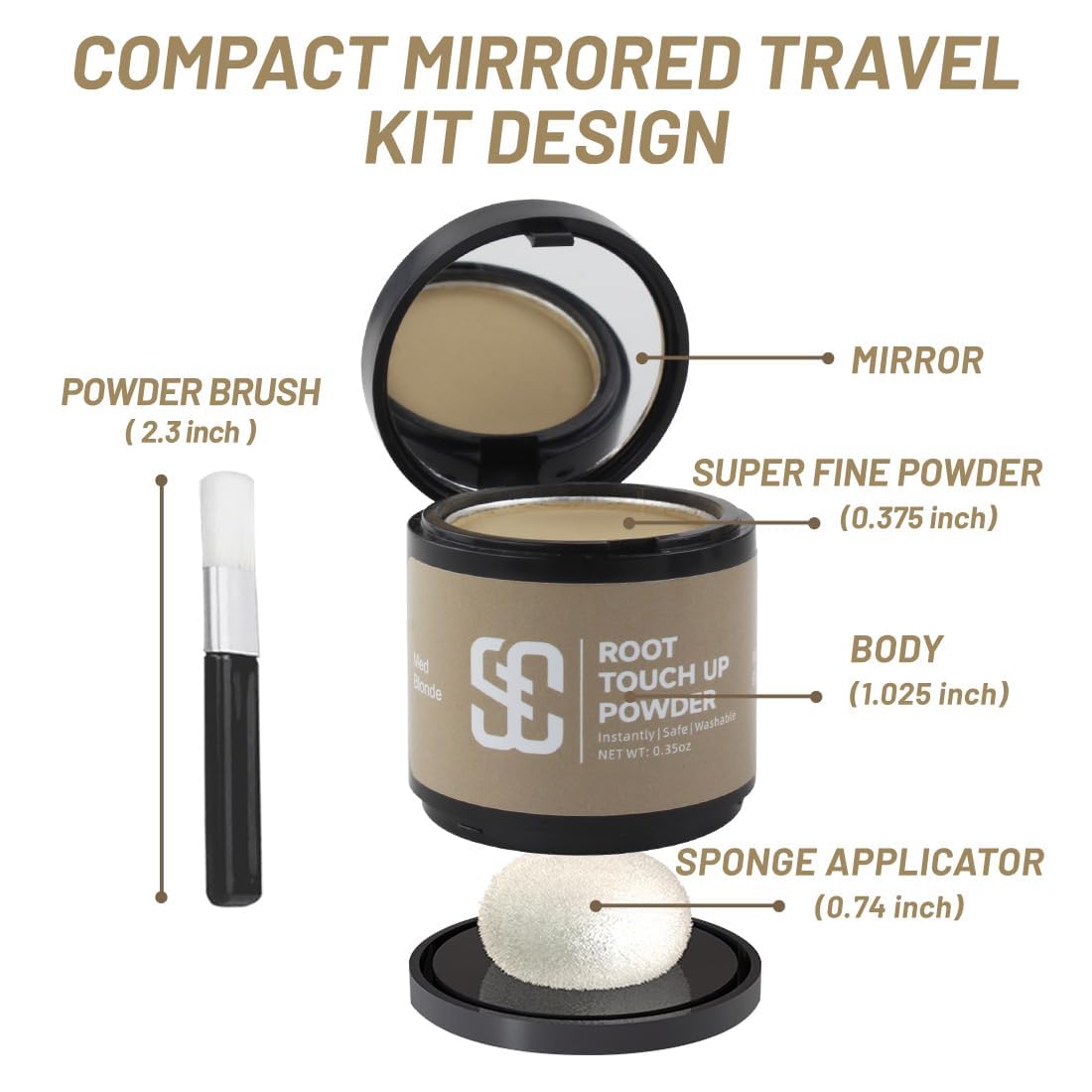 SOVONCARE Instantly Hairline Powder, Hairline Shadow Gray Hair Coverage Touch Up Hair Powder for Thinning Hair for Women Hair Root Touch Up Powder Hair Root Cover Up Conceals Hair Loss Dark Brown